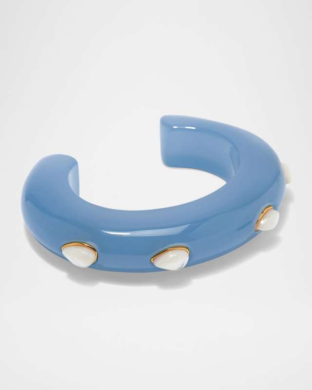 Ridge Cuff Bracelet in Glacier and MOP